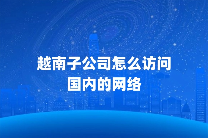 越南子公司怎么访问国内的网络