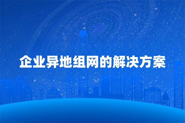 企业异地组网的解决方案