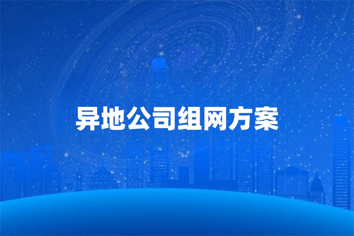 异地公司组网方案怎么选