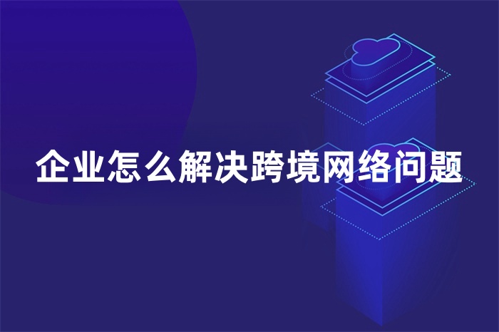 企业怎么解决跨境网络问题