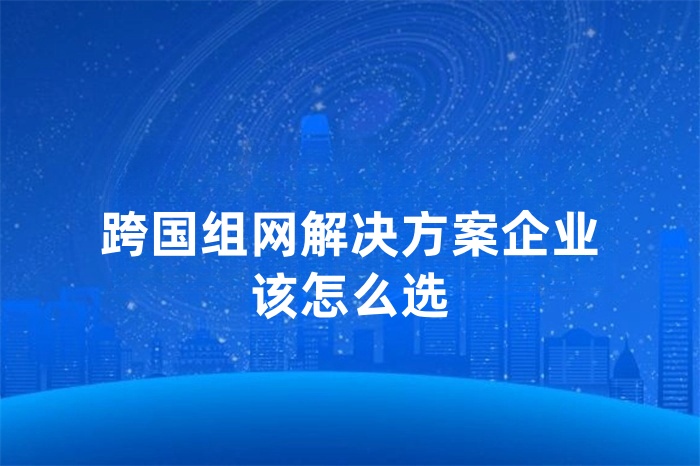 跨国组网解决方案企业该怎么选